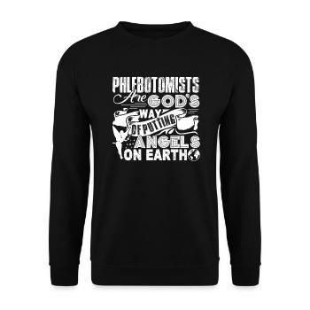 Phlebotomist Phlebotomists Angels On Earth - Unisex Sweatshirt - black - Front - Alina (178cm) & Michal (187cm)