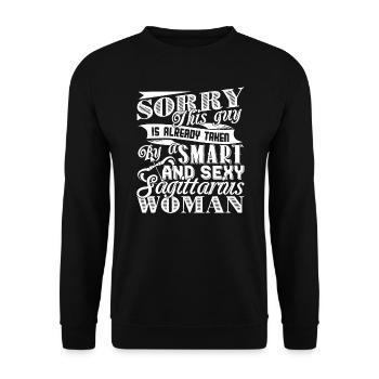 Sagittarius Taken By Smart And Sexy Sagittarius - Unisex Sweatshirt - black - Front - Alina (178cm) & Michal (187cm)