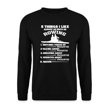 Rowing 5 Things I Like As Much As Rowing - Unisex Sweatshirt - black - Front - Alina (178cm) & Michal (187cm)