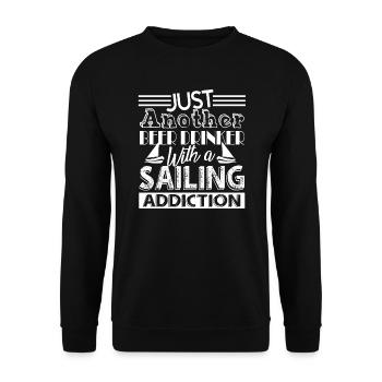 Sailing Beer Drinker With Sailing Addiction - Unisex Sweatshirt - black - Front - Alina (178cm) & Michal (187cm)