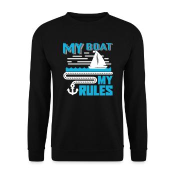 Sailor Sailor My Boat My Rules - Unisex Sweatshirt - black - Front - Alina (178cm) & Michal (187cm)