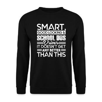 School Bus Driver Smart School Bus Driver - Unisex Sweatshirt - black - Front - Alina (178cm) & Michal (187cm)