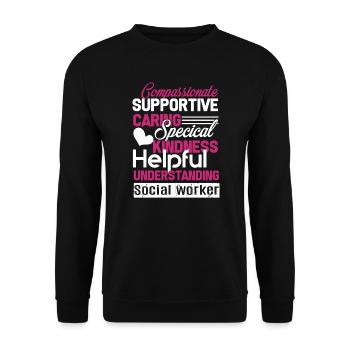 Social Worker Social Worker Kindness Caring - Unisex Sweatshirt - black - Front - Alina (178cm) & Michal (187cm)