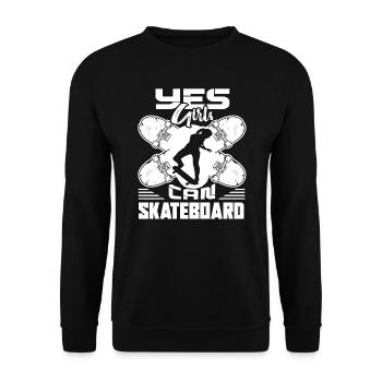 Skateboarding Girls Can Skateboarding - Unisex Sweatshirt - black - Front - Alina (178cm) & Michal (187cm)