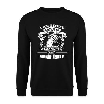 Soap Making Thinking About Soap Making - Unisex Sweatshirt - black - Front - Alina (178cm) & Michal (187cm)