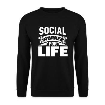 Social Worker Social Worker For Life - Unisex Sweatshirt - black - Front - Alina (178cm) & Michal (187cm)