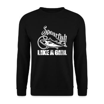 Spearfishing Spearfish Like A Girl - Unisex Sweatshirt - black - Front - Alina (178cm) & Michal (187cm)