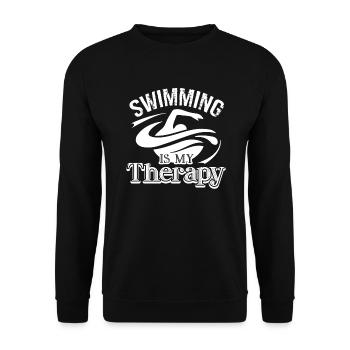 Swimming Swimming Is My Therapy - Unisex Sweatshirt - black - Front - Alina (178cm) & Michal (187cm)