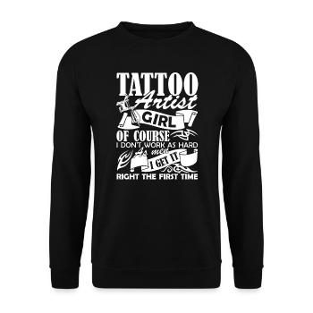 Tattoo Artist Tattoo Artist Girl - Unisex Sweatshirt - black - Front - Alina (178cm) & Michal (187cm)