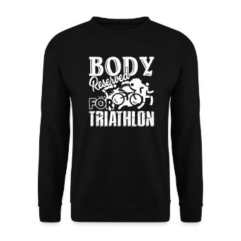 Triathlon Body Reserved For Triathlon - Unisex Sweatshirt - black - Front - Alina (178cm) & Michal (187cm)