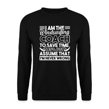 Windsurfing I Am The Windsurfing Coach - Unisex Sweatshirt - black - Front - Alina (178cm) & Michal (187cm)