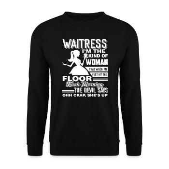 Waitress Waitress Kind Of Woman - Unisex Sweatshirt - black - Front - Alina (178cm) & Michal (187cm)
