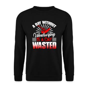 Windsurfing A Day Without Windsurfing - Unisex Sweatshirt - black - Front - Alina (178cm) & Michal (187cm)