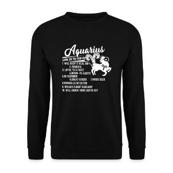Aquarius Things About Aquarius Zodiac - Unisex Sweatshirt - black - Front - Alina (178cm) & Michal (187cm)
