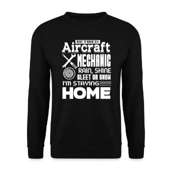 Aircraft Mechanic Retired Aircraft Mechanic - Unisex Sweatshirt - black - Front - Alina (178cm) & Michal (187cm)