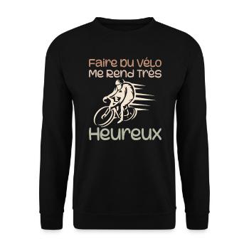 Radfahren macht mich sehr glücklich - Radfahren - Unisex Pullover - Schwarz - Vorne - Alina (178cm) & Michal (187cm)