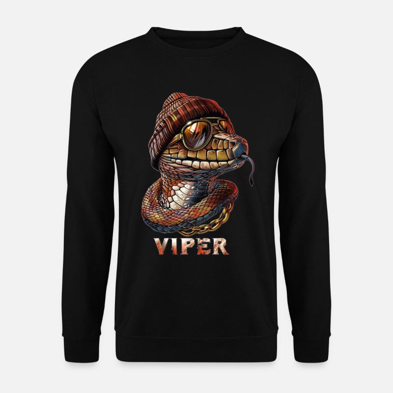 Trendige Schlange - Unisex Pullover - Schwarz