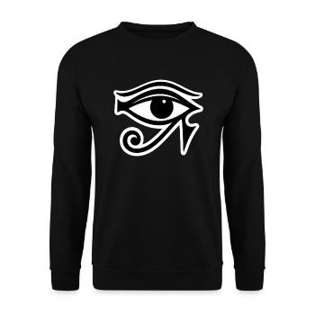 Symbole de l’œil d’Horus en Égypte - Sweat-shirt Unisexe - noir - Devant - Alina (178cm) & Michal (187cm)