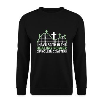 Roller Coaster Amusement Park Amusement Park - Unisex Sweatshirt - black - Front - Alina (178cm) & Michal (187cm)