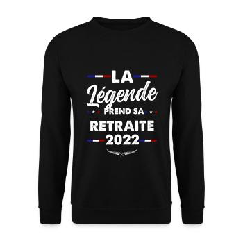 Légende Et Retraité en 2022 - Sweat-shirt Unisexe - noir - Devant - Alina (178cm) & Michal (187cm)