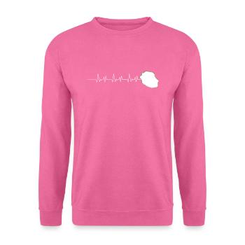 Hearbeat Ile de la Réunion Cadeau Original - Sweat-shirt Unisexe - rose - Devant