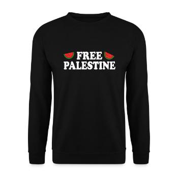 Free palestine - Sweat-shirt Unisexe - noir - Devant - Alina (178cm) & Michal (187cm)