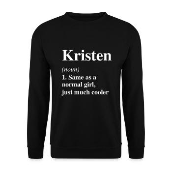 Kristen Definition Cool Name Saying Gift - Unisex Sweatshirt - black - Front - Alina (178cm) & Michal (187cm)