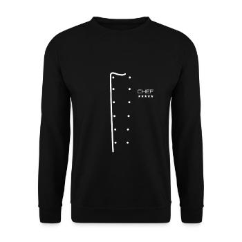Küchenchef Kochjacke Lustig Geschenk Geburtstag - Unisex Pullover - Schwarz - Vorne - Alina (178cm) & Michal (187cm)