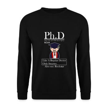 PhD Philosophy Doctor Rock Star Degree - Unisex Sweatshirt - black - Front - Alina (178cm) & Michal (187cm)