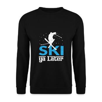 Ski Ya Later Skifahren - Unisex Pullover - Schwarz - Vorne - Alina (178cm) & Michal (187cm)