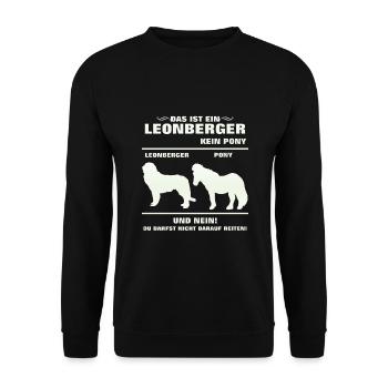 Leonberger Kein Pony Hunde Liebhaber Hunderasse - Unisex Pullover - Schwarz - Vorne - Alina (178cm) & Michal (187cm)