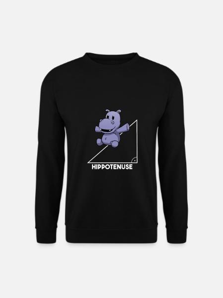 Hippotenuse Mathematik Lehrer Pythagoras Nilpferd - Unisex Pullover - Schwarz