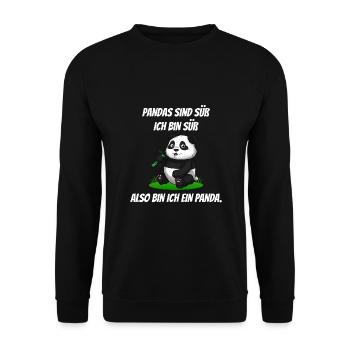 Pandas sind süß Pandabär Panda Bambus - Unisex Pullover - Schwarz - Vorne - Alina (178cm) & Michal (187cm)