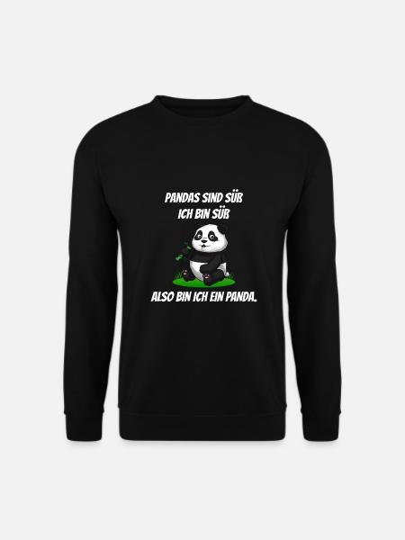 Pandas sind süß Pandabär Panda Bambus - Unisex Pullover - Schwarz