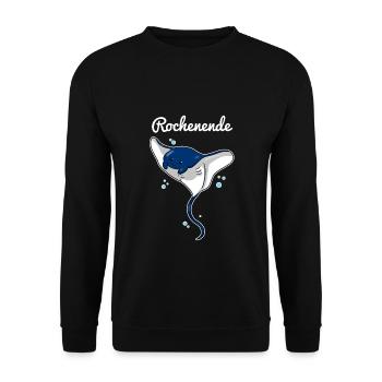 Rochenende Wochenende Manta - Unisex Pullover - Schwarz - Vorne - Alina (178cm) & Michal (187cm)