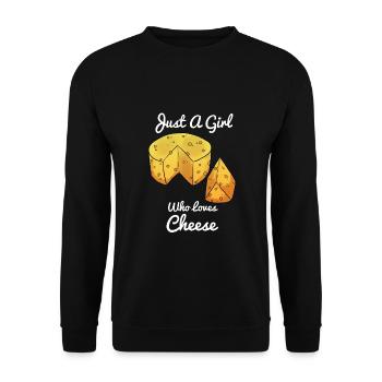 Juste une fille qui aime le fromage fromage fille - Sweat-shirt Unisexe - noir - Devant - Alina (178cm) & Michal (187cm)