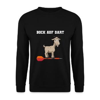 Bock auf Dart Dartpfeil Dartscheibe Dartspieler - Unisex Pullover - Schwarz - Vorne - Alina (178cm) & Michal (187cm)
