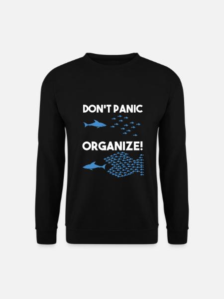 Don't panic organize Fischschwarm Hai Fische - Unisex Pullover - Schwarz
