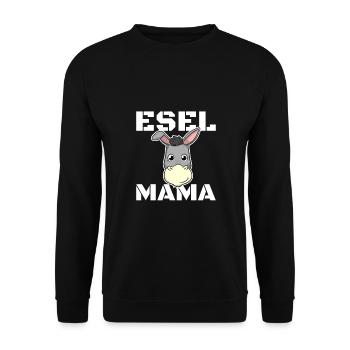 Esel Mama Bauernhof Landwirt - Unisex Pullover - Schwarz - Vorne - Alina (178cm) & Michal (187cm)
