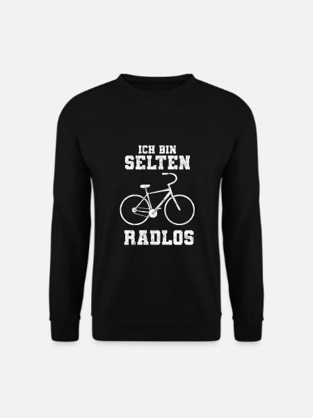 Ich bin selten radlos Fahrrad Radfahrer - Unisex Pullover - Schwarz