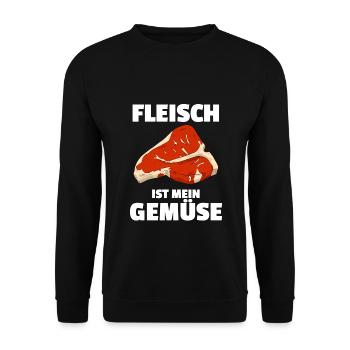 Fleisch Ist Mein Gemüse Fleischesser - Unisex Pullover - Schwarz - Vorne - Alina (178cm) & Michal (187cm)
