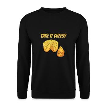Take It Cheesy Cheese Fondue - Unisex Sweatshirt - black - Front - Alina (178cm) & Michal (187cm)