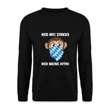 Ned Mei Zirkus Ned Meine Affn Bayrisch Vintage - Unisex Pullover - Schwarz - Vorne - Alina (178cm) & Michal (187cm)