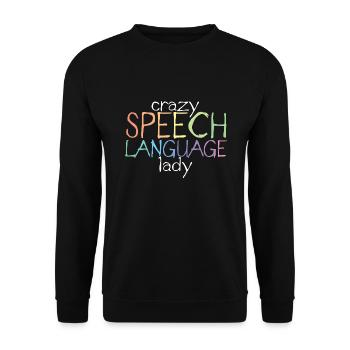 Logopäde Sprachtherapie Sprachtherapeut - Unisex Pullover - Schwarz - Vorne - Alina (178cm) & Michal (187cm)