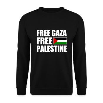 Free palestine - Unisex Sweatshirt - black - Front - Alina (178cm) & Michal (187cm)