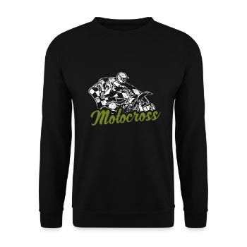 Motocross Dirtbike Dirt Bike Cross Fahrer Braap - Unisex Pullover - Schwarz - Vorne - Alina (178cm) & Michal (187cm)