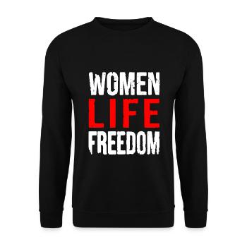 Women life freedom - Sweat-shirt Unisexe - noir - Devant - Alina (178cm) & Michal (187cm)