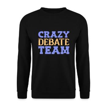 Debattieren Debatte Argumentieren - Unisex Pullover - Schwarz - Vorne - Alina (178cm) & Michal (187cm)