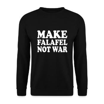 Make falafel not war - Unisex Sweatshirt - black - Front - Alina (178cm) & Michal (187cm)