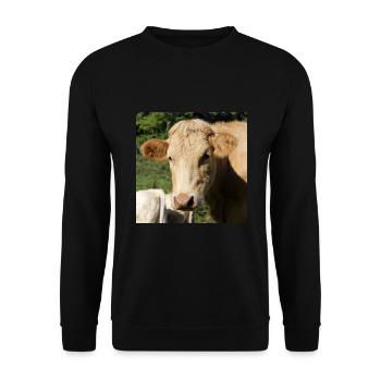 Cow Poster - Unisex Sweatshirt - black - Front - Alina (178cm) & Michal (187cm)